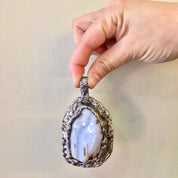 WA Danish Design, Modernist Pendant, Walter Arnesen, Danish Design Pendant, Agage Pendant, Agate Jewlery, Large Pendant, Brutalist Jewelry