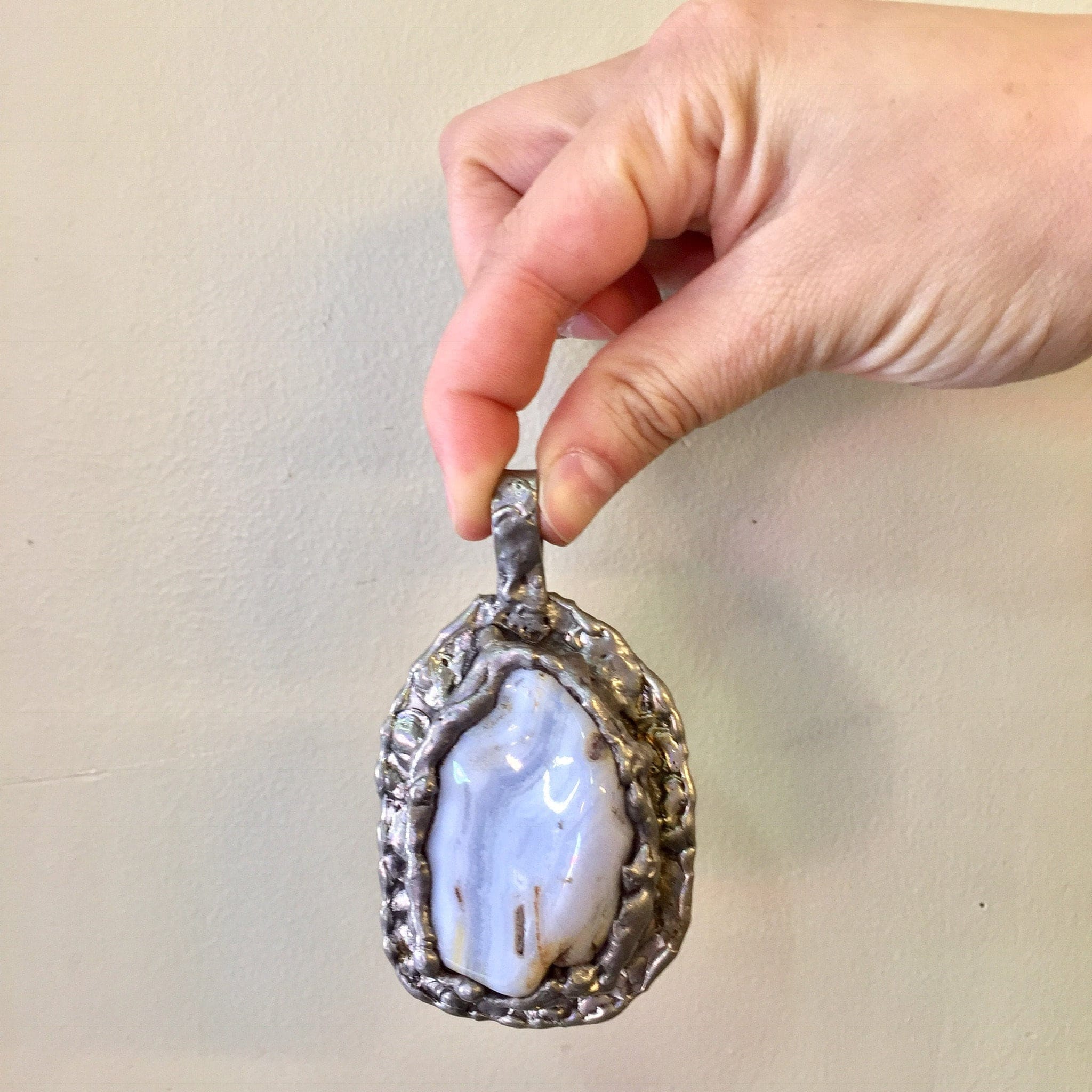 WA Danish Design, Modernist Pendant, Walter Arnesen, Danish Design Pendant, Agage Pendant, Agate Jewlery, Large Pendant, Brutalist Jewelry