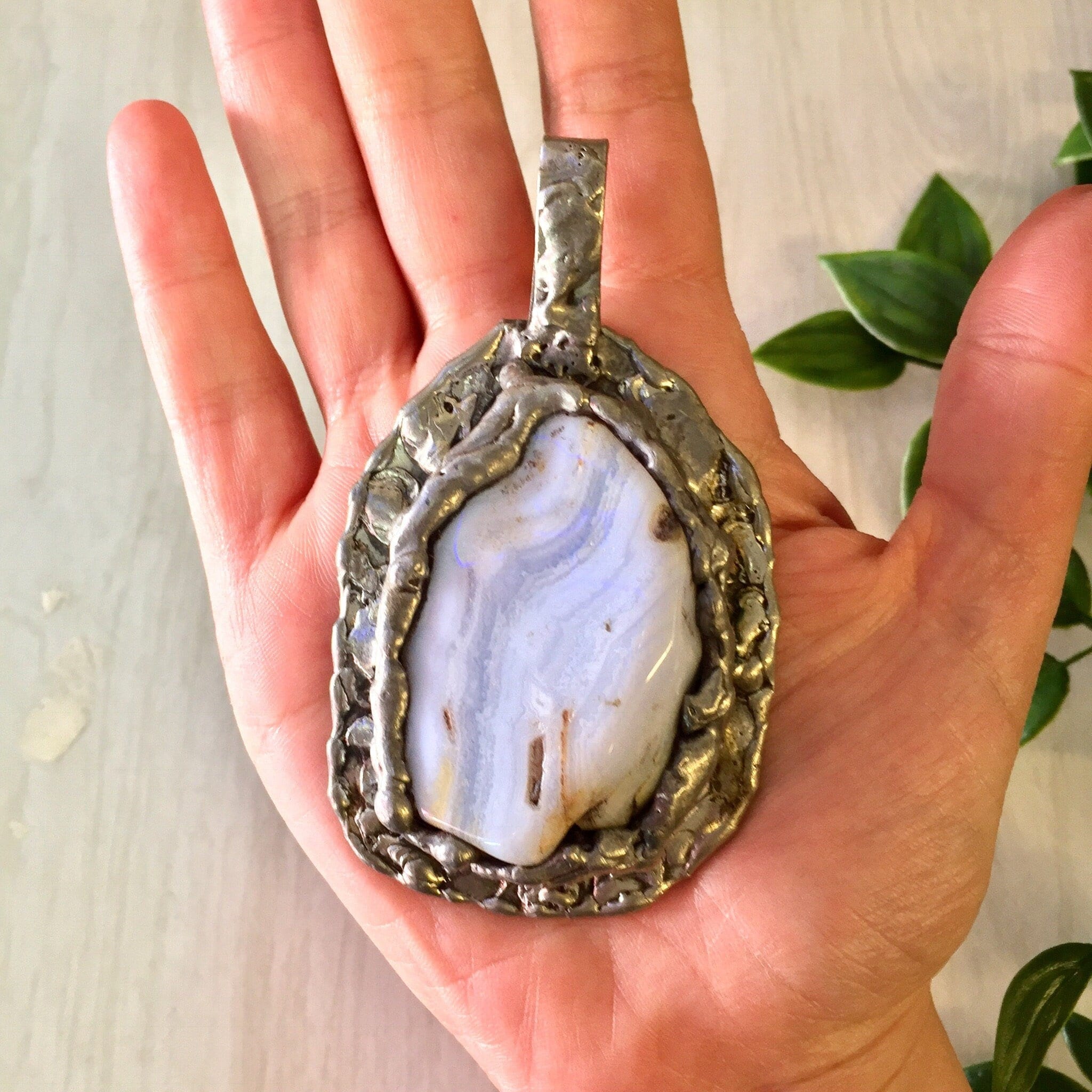 WA Danish Design, Modernist Pendant, Walter Arnesen, Danish Design Pendant, Agage Pendant, Agate Jewlery, Large Pendant, Brutalist Jewelry