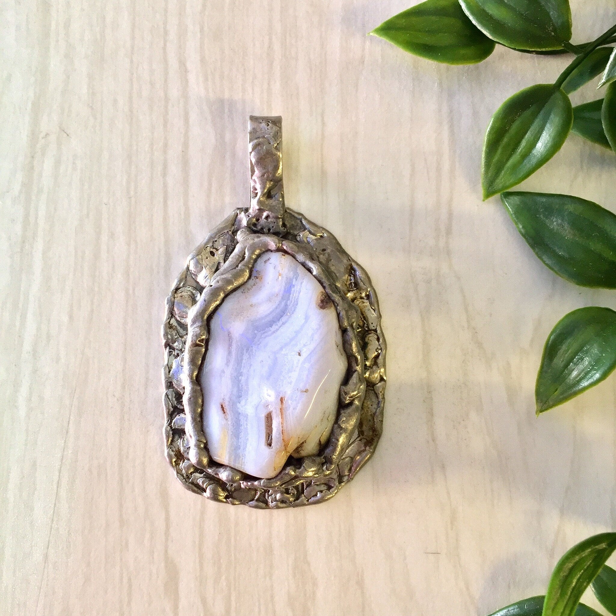 WA Danish Design, Modernist Pendant, Walter Arnesen, Danish Design Pendant, Agage Pendant, Agate Jewlery, Large Pendant, Brutalist Jewelry