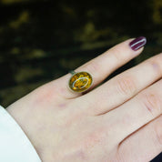 Vintage Sterling Silver Amber Ring, Beautiful Oval Amber Ring, Natural Amber With Inclusions, Minimalist Silver Amber Ring, 925 Jewelry
