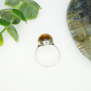 Vintage Sterling Silver Amber Ring, Beautiful Oval Amber Ring, Natural Amber With Inclusions, Minimalist Silver Amber Ring, 925 Jewelry