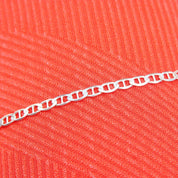Vintage Sterling Silver Mariner Link Bracelet, Italian 925 Mariner Chain Bracelet, Modernist/Minimalist Bracelet, Unisex, 7 1/4 L