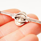Antique Art Deco Sterling Silver England Sulphide Butterfly Wing Cameo Bar Pin, Small Figural, Floral Details, Engraved Accents, 1 3/8" L