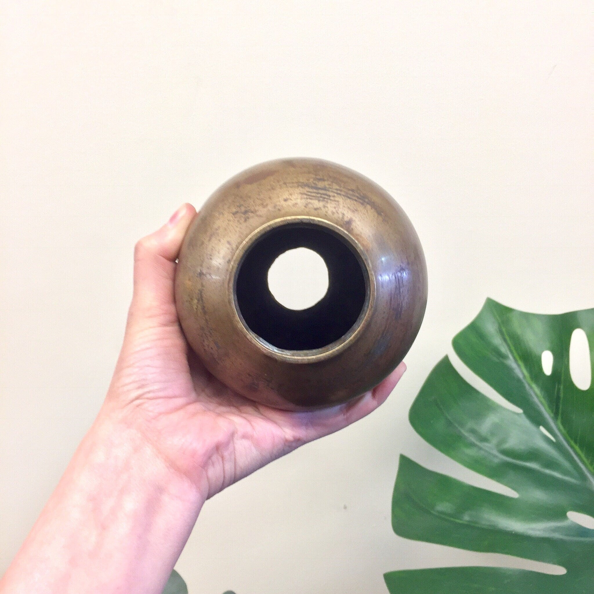 Antique Vase, Brass Vase, Copper Vase, Asian Antique, Etched Brass, Vintage Home Decor, Decorative Vase, Antique Home Decor, Centerpiece