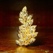 Vintage 14K Yellow Gold Diamond Conifer Tree Brooch, Textured Gold Pine Tree With 38 Dazzling Diamonds, 1.9 TCW, 2 3/8 L x 1 1/2 W