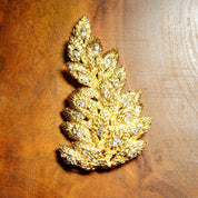 Vintage 14K Yellow Gold Diamond Conifer Tree Brooch, Textured Gold Pine Tree With 38 Dazzling Diamonds, 1.9 TCW, 2 3/8 L x 1 1/2 W
