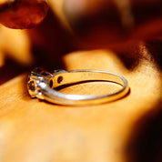 Vintage 14K White Gold Brilliant Diamond Ring With Accent Diamonds, .75 CT Center Stone, Solitaire Diamond Engagement Ring, Size 7 1/2 US