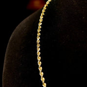Vintage 14K Yellow Gold Rope Chain Necklace, 2mm Gold Chain, Spiral Rope Chain, 585 Jewelry, Unisex Chain, 18 1/4" L