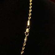 Vintage 14K Yellow Gold Rope Chain Necklace, 2mm Gold Chain, Spiral Rope Chain, 585 Jewelry, Unisex Chain, 18 1/4" L