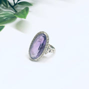 Vintage 18K White Gold Ring with Amethyst Gemstone, Amethyst Jewelry, White Gold Ring, 18K Jewelry, Engagement Ring