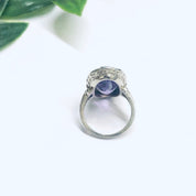Vintage 18K White Gold Ring with Amethyst Gemstone, Amethyst Jewelry, White Gold Ring, 18K Jewelry, Engagement Ring