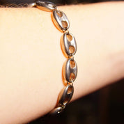 Vintage German Sterling Silver Mariner Link Bracelet, Large Mariner Links, Chunky Silver Bracelet, Modernist, Unisex, 7 1/2 L