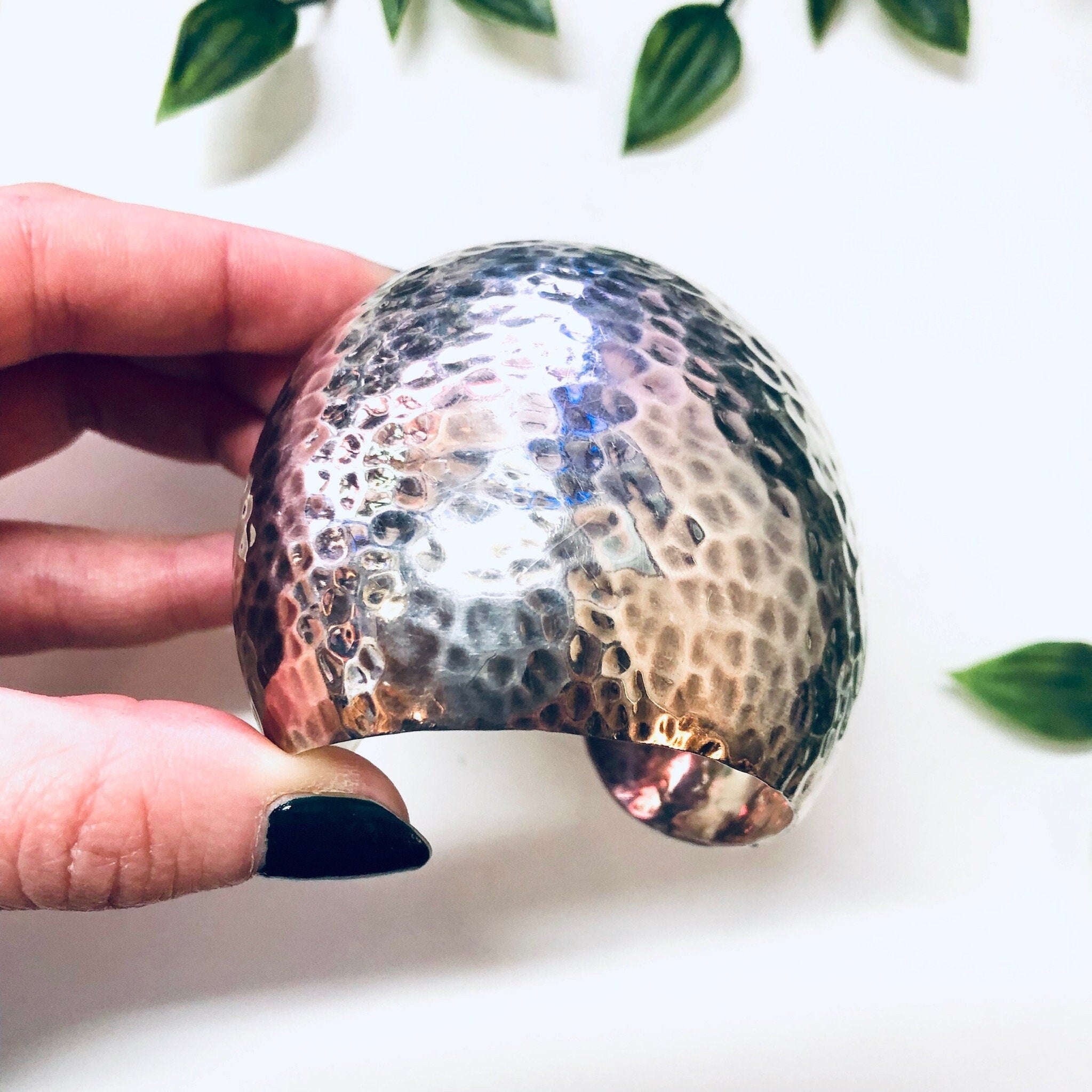 Vintage Cuff Bracelet, Silver Bracelet, Vintage Jewelry, Hammered Silver, Statement Jewelry, Thick Bracelet, Small Jewelry, Unique Jewelry