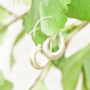 Vintage Modernist Sterling Silver Spiral Earrings, Faux Gauge Earrings, Threaded Silver Swirl Hoops, Minimalist Dangle Earrings, 1 1/4" L