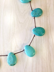 Vintage Multistrand Turquoise Necklace | Turquoise Beaded Necklace | Three Strand Necklace | Wooden Necklace | Blue Beads |Holiday Gift Idea
