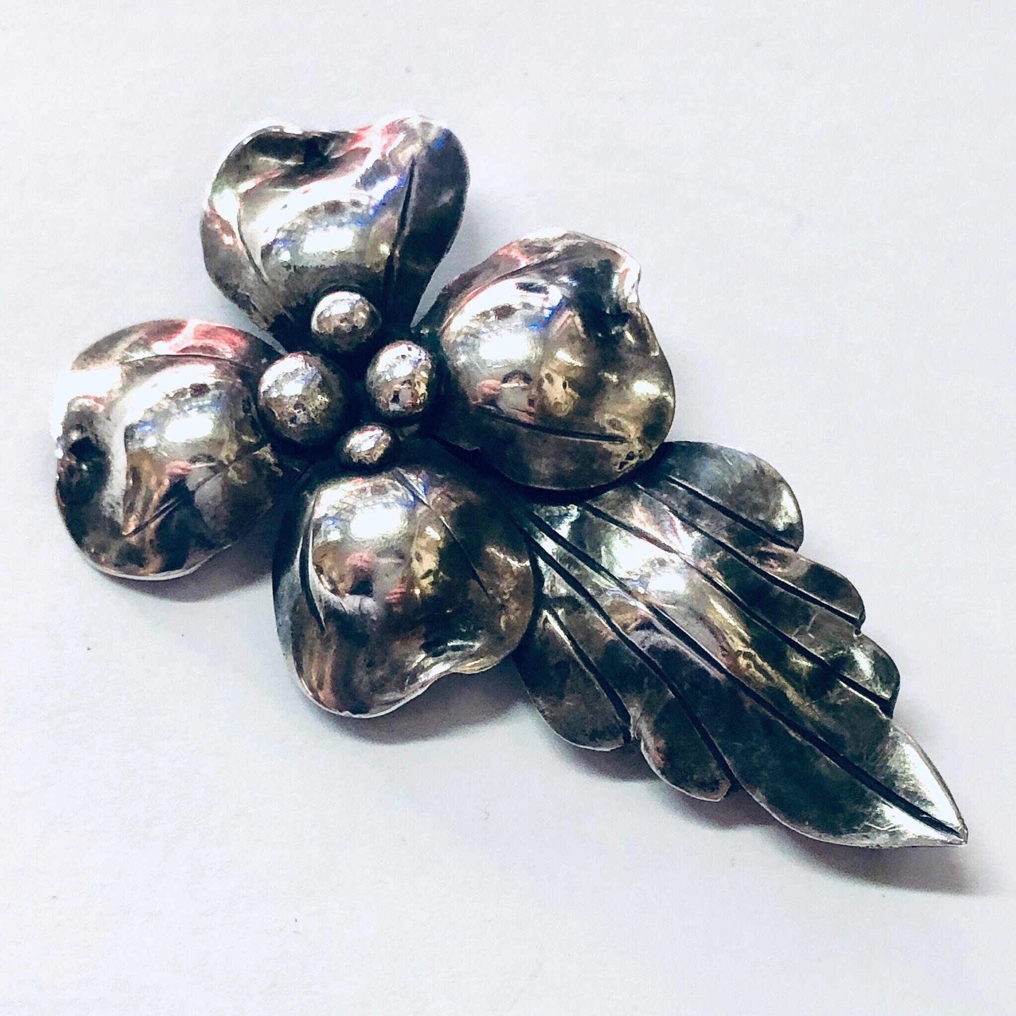 Vintage Brooch, John Wanamaker Pin, John Wanamaker Jewelry, Vintage Jewelry, Silver Brooch, Flower Pin, Flower Jewelry, Unique Pin, 925 Pin