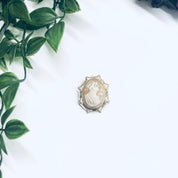 Vintage 14K White Gold Cameo, White Gold Jewelry, Cameo Pendant, Gold Cameo Pendant, 14K White Gold, White Gold Cameo Brooch, Vintage Brooch