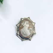 Vintage 14K White Gold Cameo, White Gold Jewelry, Cameo Pendant, Gold Cameo Pendant, 14K White Gold, White Gold Cameo Brooch, Vintage Brooch