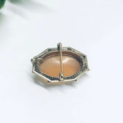 Vintage 14K White Gold Cameo, White Gold Jewelry, Cameo Pendant, Gold Cameo Pendant, 14K White Gold, White Gold Cameo Brooch, Vintage Brooch