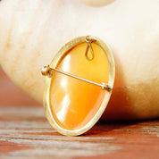 Vintage 14K Gold Flower Cameo Pendant/Brooch, Classic Relief Cameo, Caved Pink & White Shell, Yellow Gold Frame, Flora Motifs,