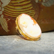 Vintage 14K Gold Cameo Pendant/Brooch, Classic Relief Lady Cameo, Carved Shell Brooch, Yellow Gold Cameo Pendant, Signed 14KT