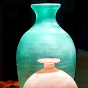 Vintage Signed Cenedese Modern Art Scavo Murano Frosted Blue Glass Vase, Impressive Italian Glass Vase, 12 1/4 H x 7 W