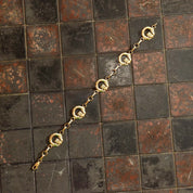 14K Irish Claddagh Link Bracelet In Yellow Gold, Symbol Of Love, Loyalty & Friendship, Vintage Jewelry, 7 3/4" L