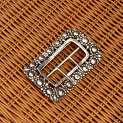 Antique English Sterling Silver Nurses Belt Buckle, Large Solid Silver Baroque Flower Belt Buckle, Art Nouveau, 3 1/2" H - Good's Vintage