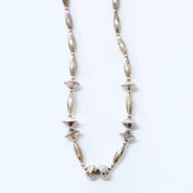 Vintage Necklace, Silver Necklace, Beaded Necklace, Silver Beads, Beaded Jewelry, Vintage Jewelry, Long Necklace, Stamped Silver, 925 Chain