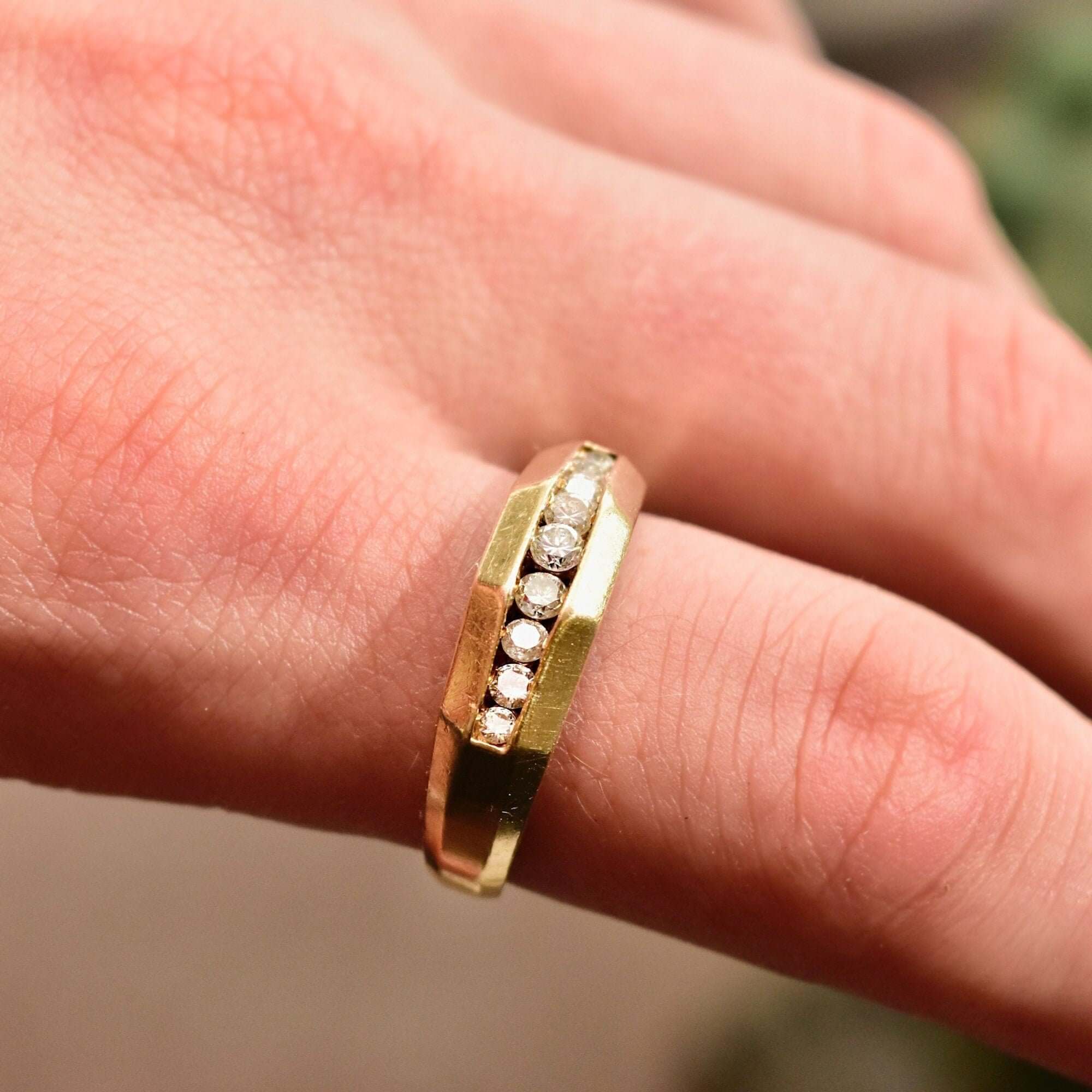 14K Channel Set Diamond Wedding Ring