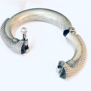Vintage Anklet, India Silver, Large Anklet, Hinged Bangle, Vintage Jewelry, Textured Silver, Statement Jewelry, Unique Bracelet, 800 Silver