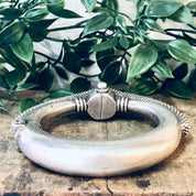 Vintage Anklet, India Silver, Large Anklet, Hinged Bangle, Vintage Jewelry, Textured Silver, Statement Jewelry, Unique Bracelet, 800 Silver