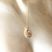 Elegant 10K Diamond Pave Flower Necklace, Two-Tone Diamond Halo Pendant, Art Deco Revival, Estate Jewelry, 19" L