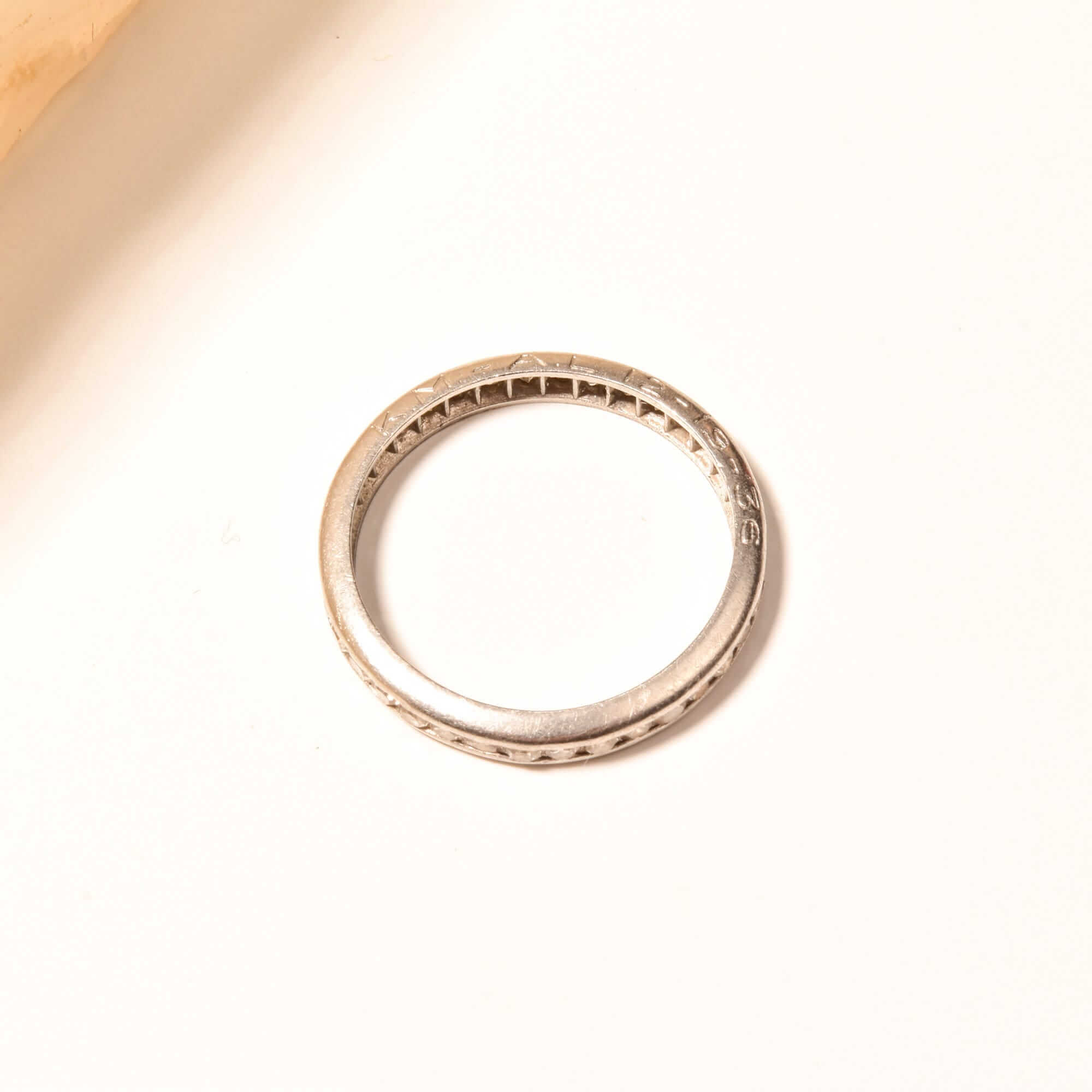 1930's Art Deco Platinum Diamond Wedding Band