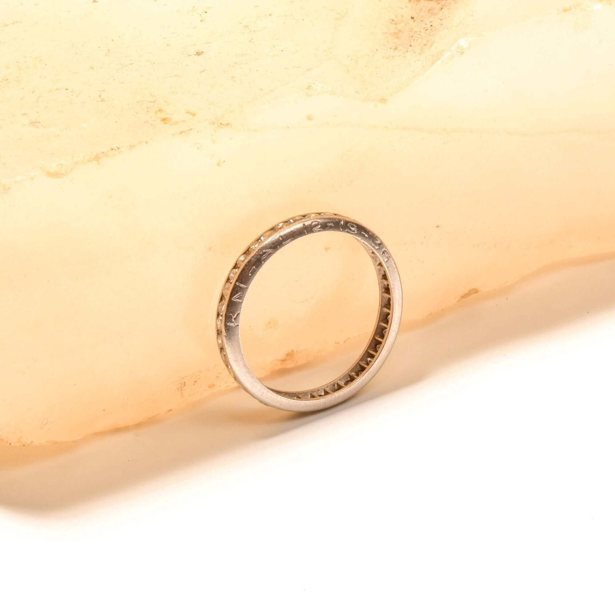 1930's Art Deco Platinum Diamond Wedding Band