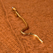 Gold Filled Serpent Snake Chain Tie Pin, Blue Jeweled Eyes, Vintage Sweater-Clip, Estate Jewelry, 9.5cm