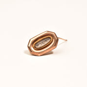 12K Rose Gold Georgian Mourning Braided Hair Brooch Pin, Small Gold Pin, Antique Jewelry, 21mm