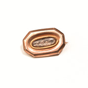 12K Rose Gold Georgian Mourning Braided Hair Brooch Pin, Small Gold Pin, Antique Jewelry, 21mm
