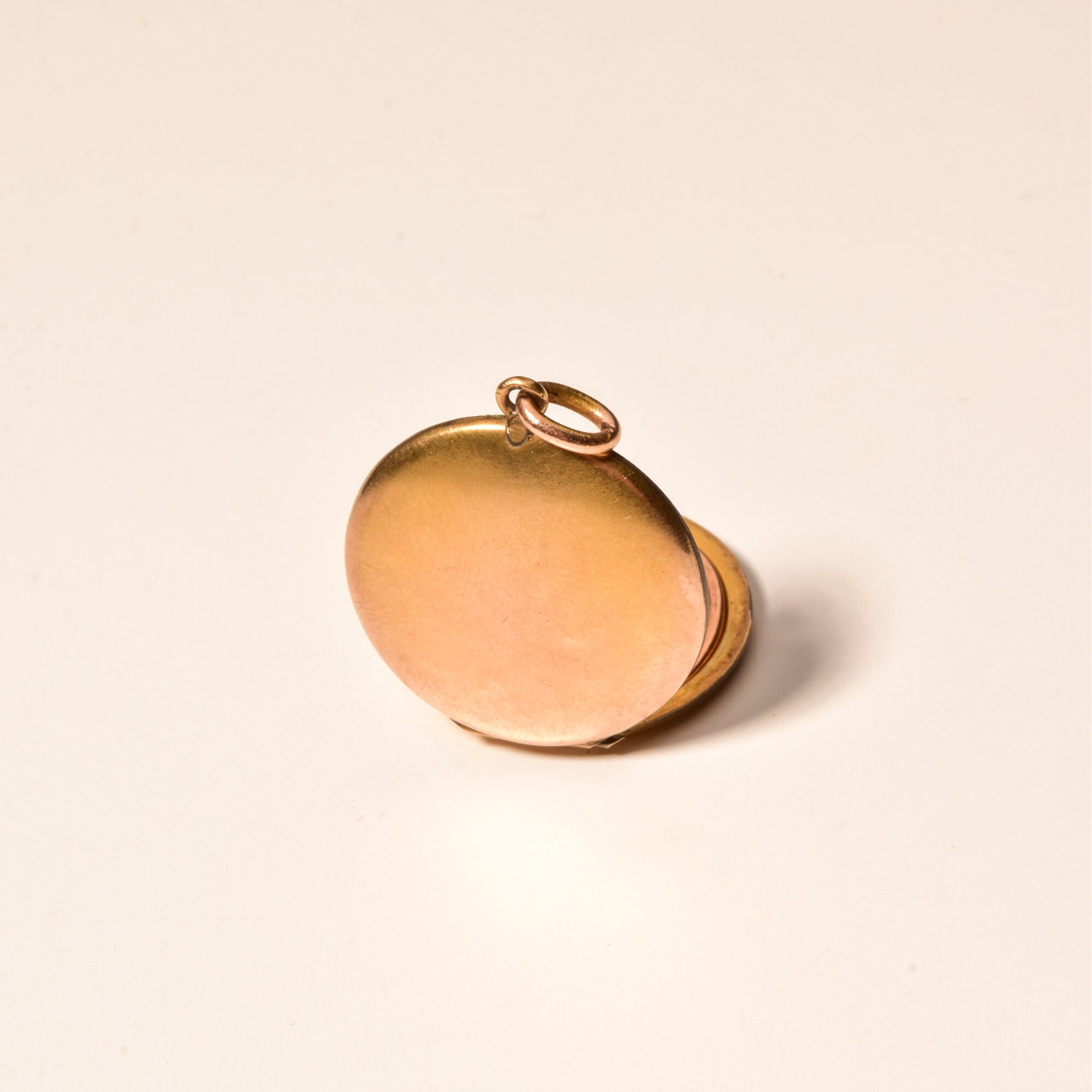 Victorian Gold Filled Locket Pendant, Garnet Accent, Engraved Motifs, Antique Locket, Mourning Jewelry, 35mm
