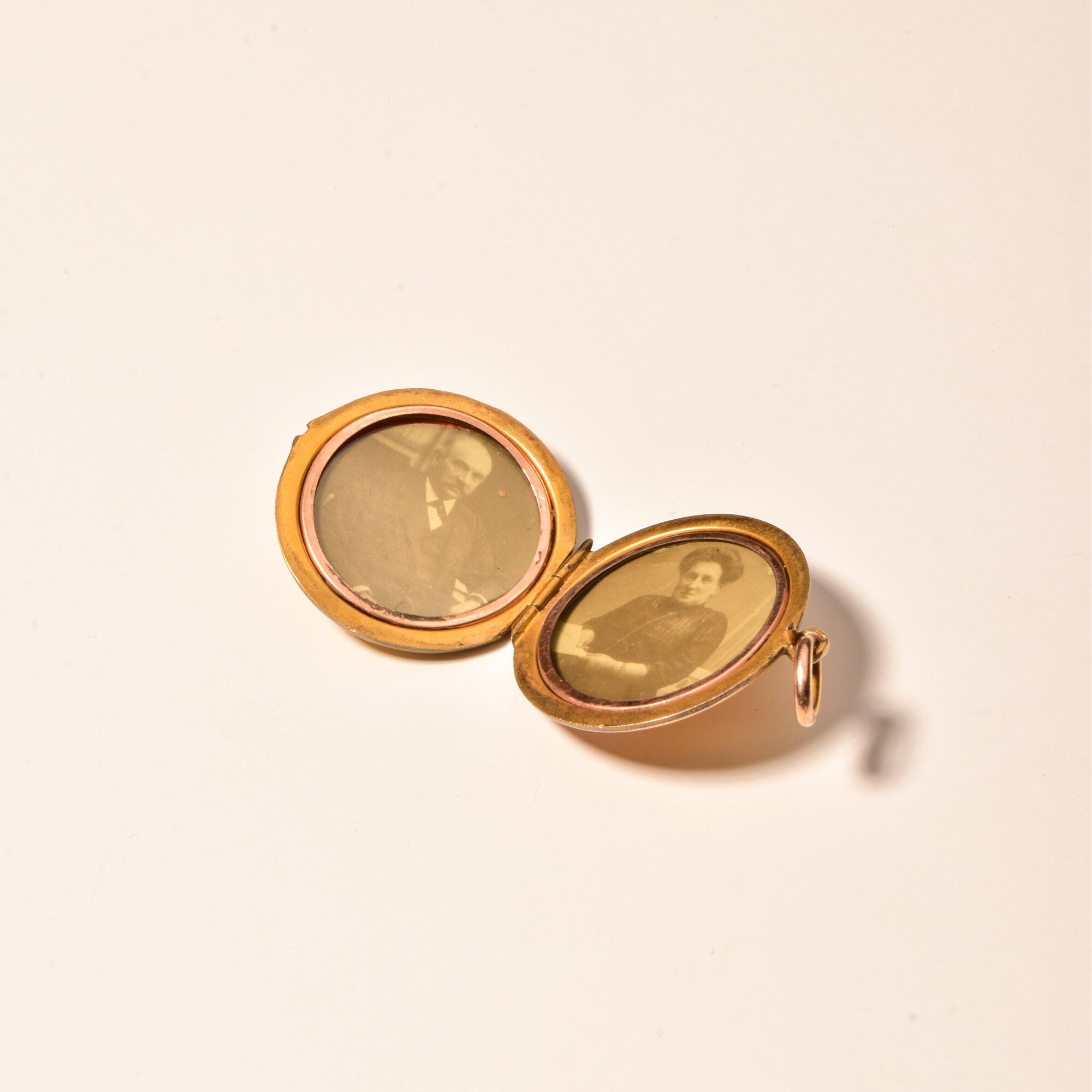 Victorian Gold Filled Locket Pendant, Garnet Accent, Engraved Motifs, Antique Locket, Mourning Jewelry, 35mm