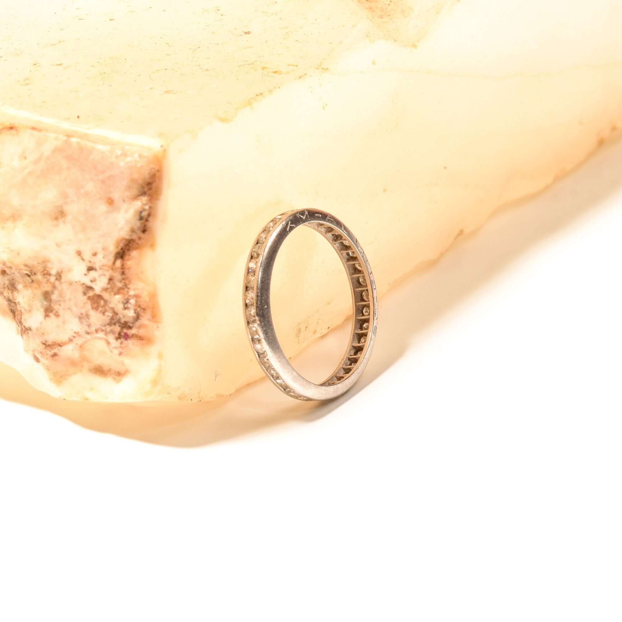 1930's Art Deco Platinum Diamond Wedding Band