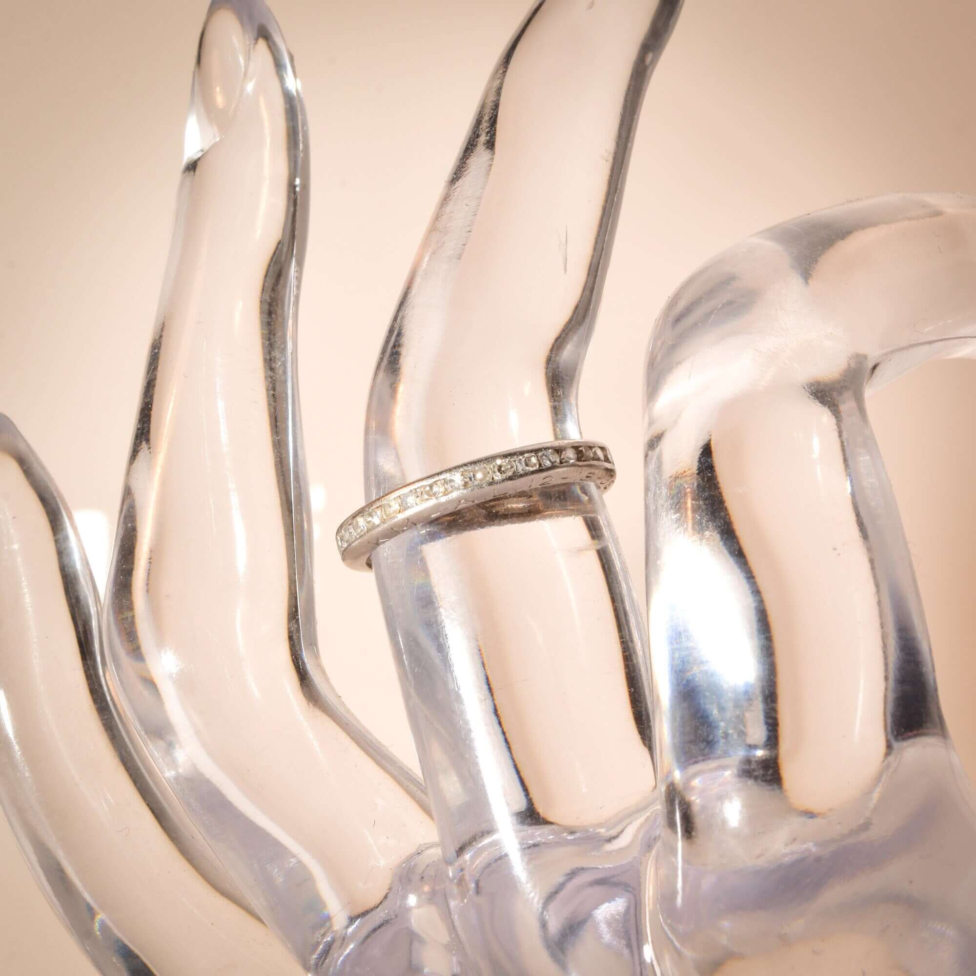 1930's Art Deco Platinum Diamond Wedding Band