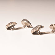 Eclectic Sterling Silver Face Mask Chain Style Cufflinks, Vintage Men's Cufflinks, Estate Jewelry, 14mm