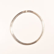 Modernist Italian Sterling Silver Fringe Collar Necklace, Textured Design, Cleopatra Style, 925 Italy, 16" L