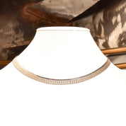Modernist Italian Sterling Silver Fringe Collar Necklace, Textured Design, Cleopatra Style, 925 Italy, 16" L
