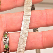 Modernist Italian Sterling Silver Fringe Collar Necklace, Textured Design, Cleopatra Style, 925 Italy, 16" L