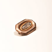 12K Rose Gold Georgian Mourning Braided Hair Brooch Pin, Small Gold Pin, Antique Jewelry, 21mm