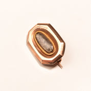 12K Rose Gold Georgian Mourning Braided Hair Brooch Pin, Small Gold Pin, Antique Jewelry, 21mm