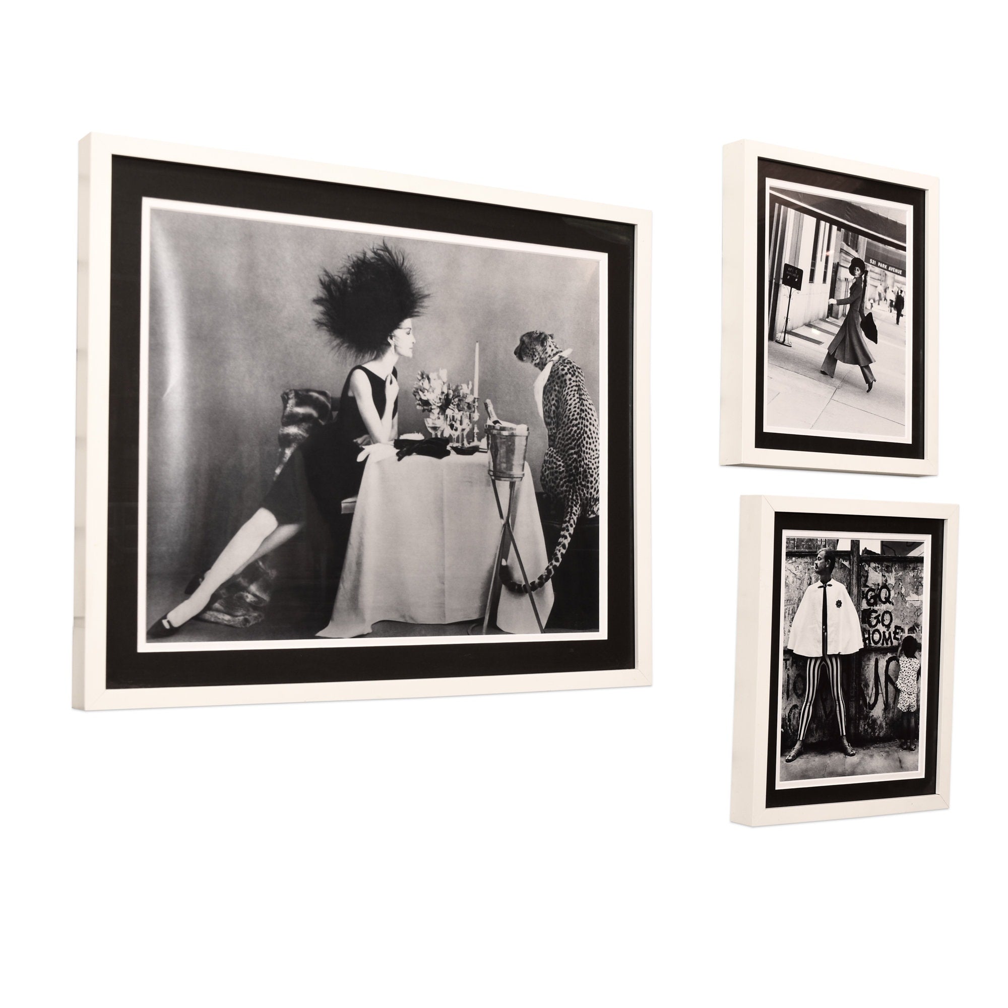 Framed Vogue Magazine Prints B&W, Vintage Wall Art